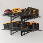 2x4 ft Garage Shelving, 2-Pack Wall-Mounted Shelves for Garage, Kitchen, Pantry Storage, 400 lbs Total Load Capacity Wall Shelving, Black