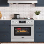 KoolMore KM-TPR-36SS 36 in. Electric Professional Range with Tilt Panel and Digital Controls, Self-Cleaning, 16300W of Power, 240V in Stainless-Steel