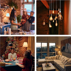 6 Pack T32 /T12 Dimmable Tubular LED Bulb 4W Equals 40W Warm Amber Glass E26 Base Edison Bulb for Chandeliers, Wall sconces, Table Lamps, cafes Indoor Lighting fixtures.