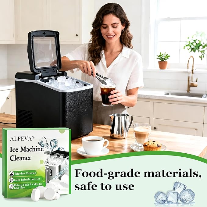 43 pcs Ice Machine Cleaner Tablets with 2 cleaning brushes,Ideal for Frigidaire, Opal, GE Profile, Kitchenaid units.Ice Maker Cleaner Removes Lime Scale,Calcium.Nickel Safe Scale Remover