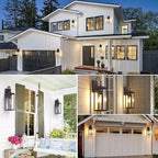 18'' Large Outdoor Wall Lights 2 Packs, Modern Brown Exterior Lighting Fixtures, Waterproof Outdoor Sconces Porch Light for House Wall Mount, Farmhouse Wall Lanterns for Front Door, Garage