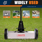 E BAVITE Nail Magnetic Sweeper,24 InchesHeavy Duty Telescopic Magnet Broom Large Rolling Nail Finder Magnet Tools with Wheels Cleanup and Long Adjustable Handle for Construction Yard