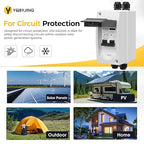 63 Amp DC Solar Panel Disconnect Switch 4 Holes AC Miniature Circuit Breaker Box 500V 2 Poles with IP65 Waterproof UV-Proof Box for Outdoor Solar PV Homes Battery