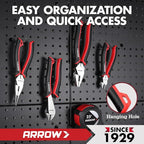 ARROW High Leverage Diagonal Pliers, 8 Inch Wire Cutters with Comfortable TPR Handle, High Carbon Steel Side Cutters for Cutting Wire