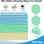 Shop Towels – 50 Pack Edgeless Microfiber Cleaning Cloths, Lint-Free & Reusable Rags for Car Detailing, Kitchen, Garage, Glass – Ultra Soft Quick Dry Towels, 12"x12"