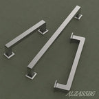 Alzassbg 6 Pack Brushed Satin Nickel Cabinet Pulls, 6-1/4 Inch(160mm) Hole Centers Cabinet Handles Square Kitchen Hardware for Cabinets AL3046SN