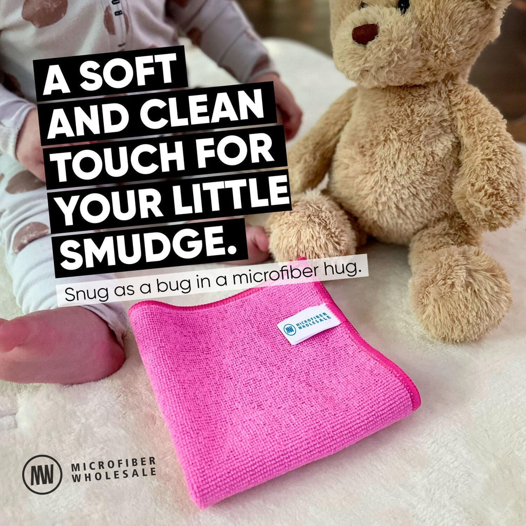 Microfiber Wholesale Cleaning Cloths | 12 Pack | 11" x 11" Reusable Towels, Wash Rags, Dust Cloth, All-Purpose: Kitchen, Dish, Cars, Shop, Glass (Blue)