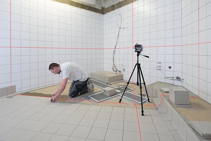 BOSCH GLL3-330C 200 Ft 12V Max Connected 360 Degree Three-Plane Leveling and Alignment-Line Laser, Includes 2.0 Ah 12V Max Lithium-Ion Battery & Charger, Heavy-Duty Pouch, & Accessories