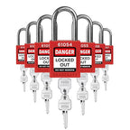 TRADESAFE Lockout Tagout Locks Set - 7 Red Loto Locks, Lockout Locks Keyed Different, 2 Keys Per Lock, OSHA Compliant Lock Out Tag Out Padlocks, Safety Padlocks for Electrical Lockout Tag Out Kits