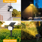 Solar Spot Lights Outdoor Waterproof Adjustable Solar Powered Landscape Lights for Yard 3 Long Time Lighting Modes Spotlights for Pathway Garden Outside Wall Pool Porch- 6 Pack, Warm White