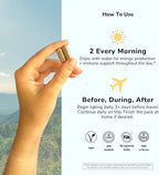 Supplement 2 Pack: Jet Lag Prevention + Ashwagandha, Rhodiola, D3+ for Immune Support, Energy, Digestive Health | Airplane Travel Essentials Multivitamin | Vegan | 120 Count
