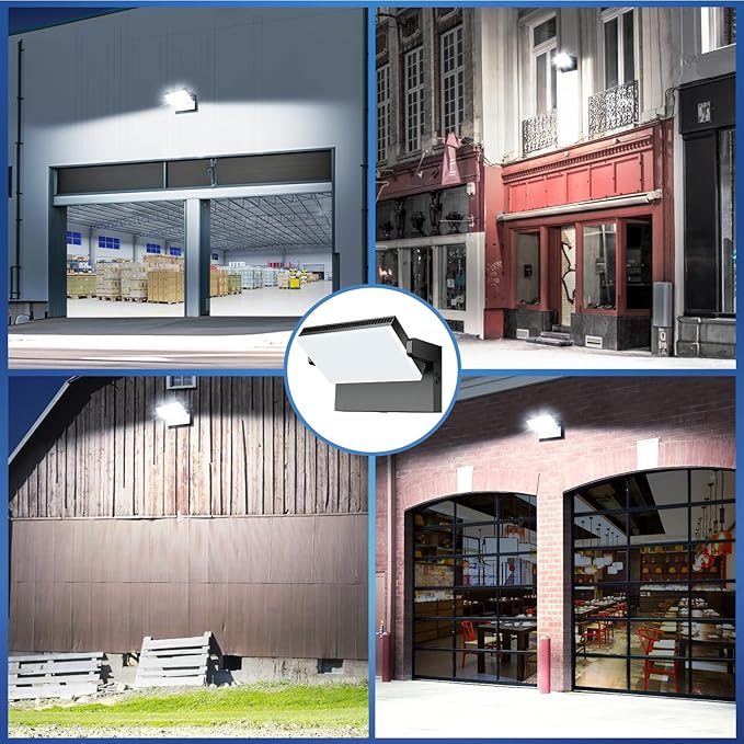 Juyace 120W LED Wall Light Outdoor Flood Lighting Exterior Fixtures 360 °Rotation 5000K for Garage Yard Barn Area Backyard Building 4pack