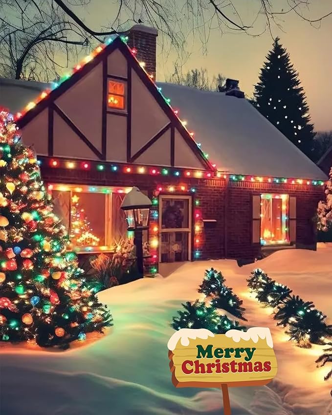 C9 Christmas Light Bulbs 25 Pack, C9 Ceramic Multicolor Replacement Bulb Incandescent Light Bulbs, E17/C9 Intermediate Base Bulb for Patio Outdoor Christmas String Lights, 7 Watts