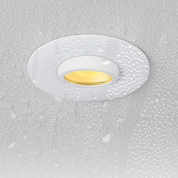 Sublimation Black 4 Packs 3 Inch led recessed Light 10w,3 Colors Adjustable 3000K/4000K/5000K,Waterproof recessed Lights for Shower,Suitable for Bathroom,Parlor,Bedroom,Kitchen,Balcony