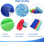 12Pcs Premium Microfiber Cleaning Cloth, Highly Absorbent Household Cleaning Supplies - for Kitchen Towels, Dish Cloths, Dust Rag