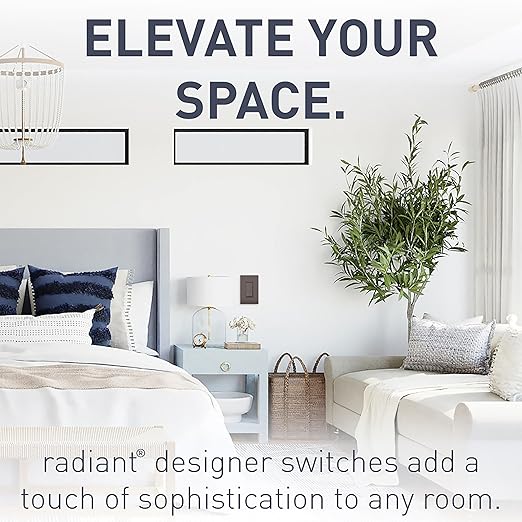 Legrand radiant TM874 15 Amp Rocker Wall Switch, 4-Way Decorator Light Switches, Brown (1 Count)