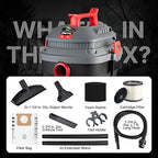 Shop-Vac 5430096 Wet/Dry Vacuum, 4 Gallon, 4 Peak HP, 1.25 Inch Diameter x 7 Foot Hose, 15 Foot Cord, Ideal for Jobsite, Garage, Workshop & Home