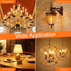 E12 Candelabra Bulb 40 watt Equivalent, E12 LED Bulb Dimmable Chandelier Light Bulbs, 2200K Amber Warm, B10 Candle Light Bulb, 90+CRI, 400LM, Amber Glass Finish, 12 Pack