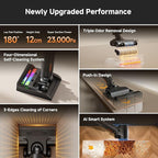 uwant Wet Dry Vacuum Cleaner 180° Lay-Flat Vacuum Mop All in One with 100℃ Hot Water and Air Drying 23000Pa Suction Vacuum Cleaner with Self-Cleaning Anti Odor Triple Edge Electric Mop