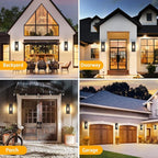 Black Exterior Lighting Fixtures 2Pack, 12.6'' Waterproof Outdoor Wall Sconce Porch Lights Exterior, Outdoor Coach Lights for Garage with Clear Glass Shade, Exterior Outside Lights for House