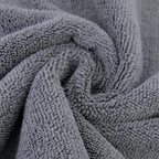 POLYTE Microfiber Cleaning Towel Ultrasonic Cut Edgeless (16x16, 24 Pack, Premium, Blue,Gray,Yellow)