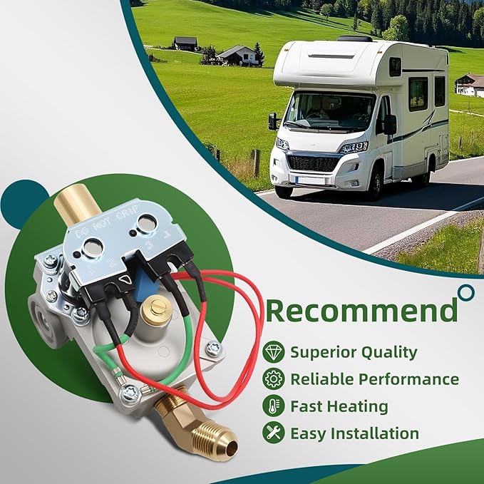 92089 GC10A-4E RV Water Heater Gas Valve Compatible with 10 Gallon Models (G10-1E G10-3E GC10-1E GC10A-2E GCH10A-3E GC10A-3E GC10A-4E) 93844 93870 93321 92078 93869 Valves Parts Assembly