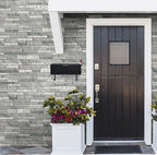 Black Patriotic Metal Wall Mounted Mailbox with Outgoing Mail Flag and Newspaper Hangers