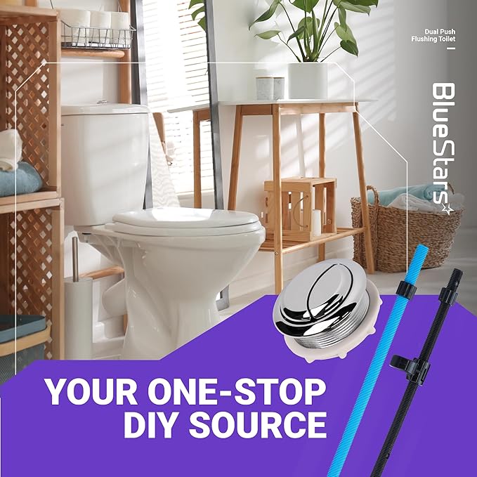 BlueStars 48mm Toilet Push Button Thread Diameter, Dual Push Flushing Toilet Water Tank Button - American Standard - Pack of 2