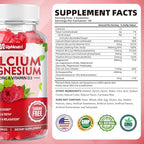 Calcium Magnesium Zinc with Vitamin D3 Gummies, Sugar Free Calcium Supplements for women men, High Absorption Zinc Gummies for Bone & Muscle & Immune Health, Vegan Raspberry Flavor - 120 Count