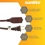 Sunlite 04115-SU EX12/BR 12 Foot Household Extension Cord, 2 Prong, 16/2 Gauge 13 Amp, Brown 12'