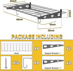 Ultrawall Garage Wall Shelves, 2 x 4 ft Wall Mounted Storage Shelves, Heavy Duty Wall Shelving with Hooks, Holds Up to 220 Lbs, 2Pack, Black