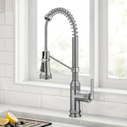 KRAUS Allyn Commercial Style 2-Function Single Handle Pull Down Kitchen Faucet in Spot-Free Stainless Steel, KPF-4110SFS