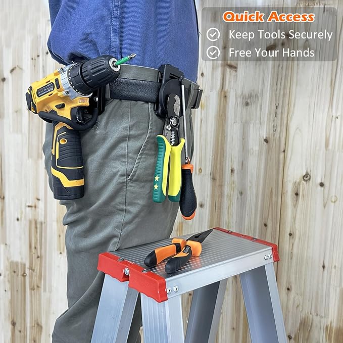 MUTUACTOR Magnetic Tool Belt Clip,Anti-Slip Heavy Duty Belt Clips Magnet Holster,Strong Neodymium Magnetic Tool Holder Clips for Organizing Screws, Hammers, Sockets, Pliers, Drills, Wrenches,2PCS