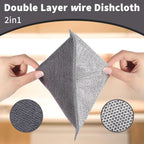 2 in 1 Stainless Steel Scrubber & Microfiber Cleaning Cloth, 10 Pack Towel & Steel Scrub Cloth for Pans, Dishes, Countertops, Reusable Non-Scratch Cleaning Pad for Kitchen Sink