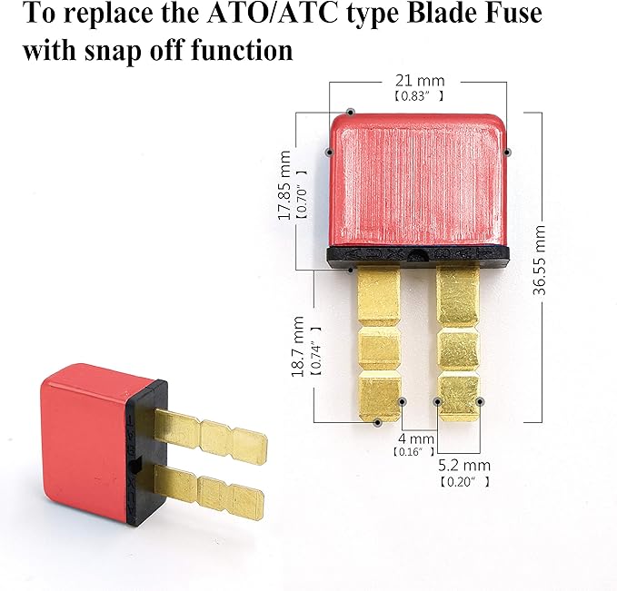 Photo-TOP 10A, Automotive Circuit Breaker, Plug in Mounting, ATC Blade Type Terminal Connection (2 pcs)