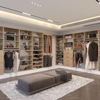 Double Hanging Closet Unit, Modular Closet System, Wood Closet System Organizer with Storage for Walk In Closets, Clothing Rack Wardrobe Closet for Hanging Clothes, Bedroom, Wood, 19.5"W