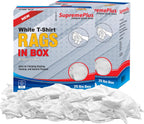 Premium White T-Shirt Cleaning Rags (2x25 lbs. Compressed Box) – White Cotton Cloths for Cleaning, Staining, Painting, Oil, Grease & Dust Removal