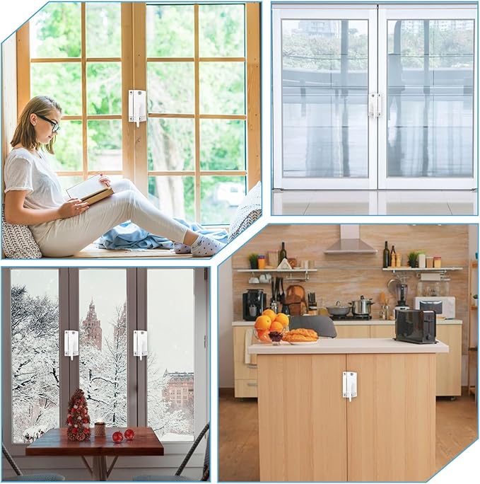 10 Pcs Cam Action White Window Sash Locks, Security Window Latches Replacement Sash Lock, Replacement Sash Lock for Horizontal Sliding Windows and Vinyl Single or Double Windows