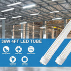 T8 LED Bulbs 4 Foot, 12 Pack 36W 4680LM 5000K Daylight White Type B 4FT LED Tube Lights, T8 T10 T12 Fluorescent Replacement Bulbs, Ballast Bypass, V-Shaped, Double Ended Power, Clear Cover