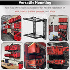 Upgraded Carbon Steel 2-Shelf Racking Kit, 48-22-8480 Compatible with Mil. Waukee Packout Shelf Wall Mount, 80 lbs Load Capacity, Extended 23-inch E-Track, 2-Shelf Compatible Mil. Waukee Packout