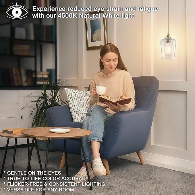 Ralbay ST64 Vintage LED Edison Bulbs 10 Pack, 60W Equivalent, Bright Natural White Light 4500K, Clear Glass E26 Medium Base