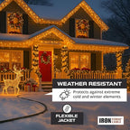 Iron Forge Cable 6 ft Black Extension Cord, 16/2, 6 Foot Extension Cord with 2 Prong Polarized Plug, Weatherproof - Great for Outdoor & Indoor Use