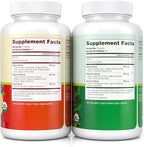 100% Organic Fruits and Veggies Supplement (USDA Organic - Made in USA) 180 Potent Fruits and Vegetable Capsules for Energy Boost & Daily Fruit and Vegetable Vitamins - Vegan, Non-GMO, Gluten-Free