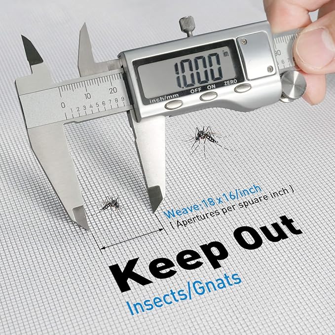 Window Screen Replacement Kit, 36"W × 90"L Durable Polyester Adjustable Screen Mesh with Retainer Spline (32ft) for DIY Project Window Screen Door Screen Replacement & Repair, Grey