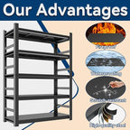 Garage Shelving, 2500LBS Garage Shelving Heavy Duty, Adjustable and Detachable Metal Storage Shelves with Fences, Easy Assembly, Shelves for Warehouse,Basement (35.4" W*15.7" D*72" H)