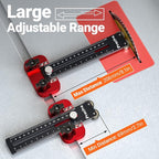 Preciva Thin Rip Jig & Push Stick - Aluminum Alloy Table Saw Jig for Repetitive Narrow Strip Cutting, Fast, Accurate Guide for Table Saws, Band Saws, Routers, Fits 3/8" x 3/4" & 1/4" x 3/8" T-slot