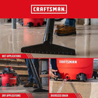 CRAFTSMAN CMXEVBE18595 16 Gallon 6.5 Peak HP Wet/Dry Shop Vac, Heavy-Duty Shop Vacuum Wet and Dry with Filter, 4 Dust Bags, Hose and Attachments for Home Projects & Renovations