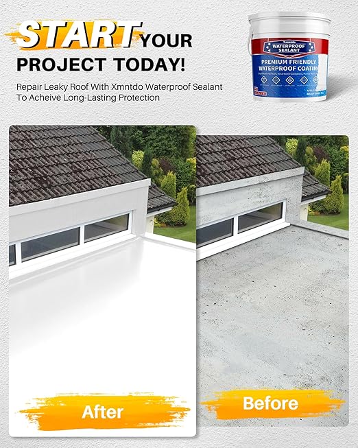 Polyurethane Waterproof Coating, 1 Gallon, White Waterproof Sealant for Roof, Concrete, Wall, Multi-Surface Leak Repair Coating, Durable Water-Based Rubber Sealant Indoor & Outdoor
