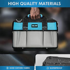 16 Inch Tool Bag Heavy Duty Tool Box Organizer, Portable Tool Organizers and Storage Bag, Tactical Toolbox with Anti-Slip Base & Adjustable Strap for Electrician, DIYer, HVAC, Mechanic