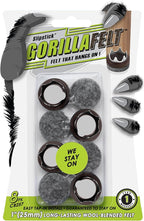 GorillaFelt CB257 Chair Leg Floor Protectors/Felt Glides (Set of 8) Tap On Felt Furniture Pads Guaranteed to Stay On, 1 Inch Round Sliders